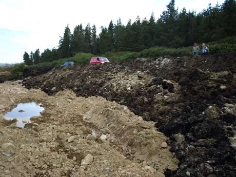 Bogslide caused by roadworks