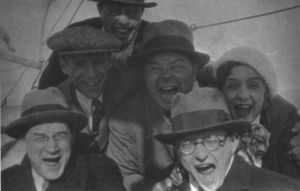 Dmitir and friends enjoy a football match.