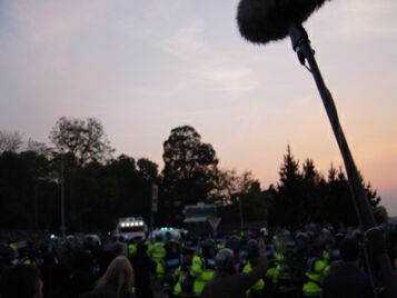 fuzzy - Uniformed Gardai break lines to let the riot squad in