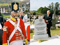 Cornelius Coughlan Connaught Ranger look-alike musket and all and Fianna Fail Minister for Defence Michael Smith - celebrating imperial butchery