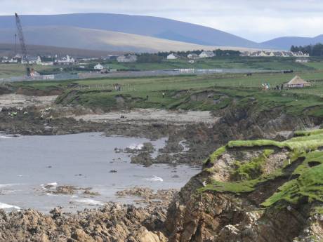 Look closely! Gardai on the beach to prevent access to the water