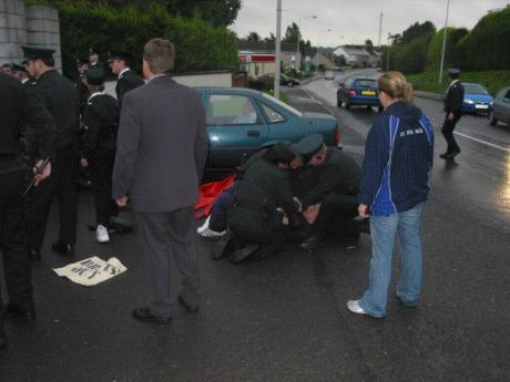 gra activist assaulted by PSNI at peaceful protest (Omagh, Co. Tyrone)