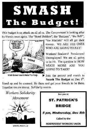 Smash The Budget  Leaflet from WSM Cork