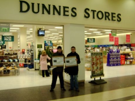 Our daring duo inside the temple of Dunnes