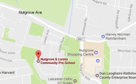 Location map for Loreto & Nutgrove Community Centre, Loreto Ave (off Nutgrove Ave)