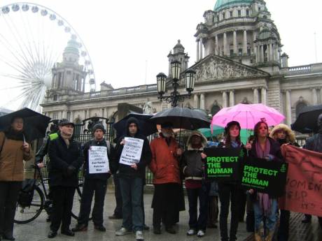 Outside Belfast City Hall