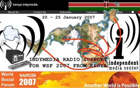 IMC GLOBAL COMMUNITY: Indymedia radio support for WSF 2007 from Kenya 