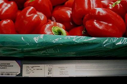 Blood red peppers from apartheid Israel in Tesco