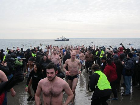 The Cabhair swimmers placed themselves in the middle of the crowd, seeking shelter.....