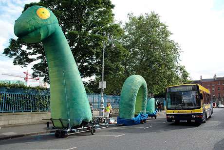 Is it a dinosaur? A snake in Ireland? no... Loch Ness Monster, G8 in Scotland, get it?? Yeah.