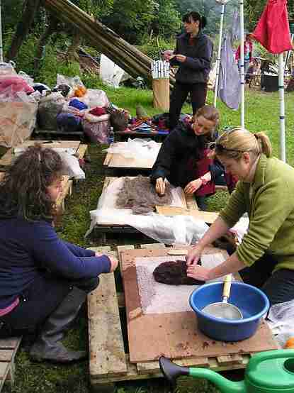 Felt making with Joan Casey (front left)