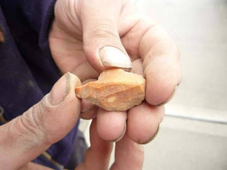 Worked flint found during building of the Cairn