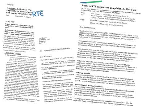 Complaint, RTE response and Tom Cooper reply attached as PDFs below