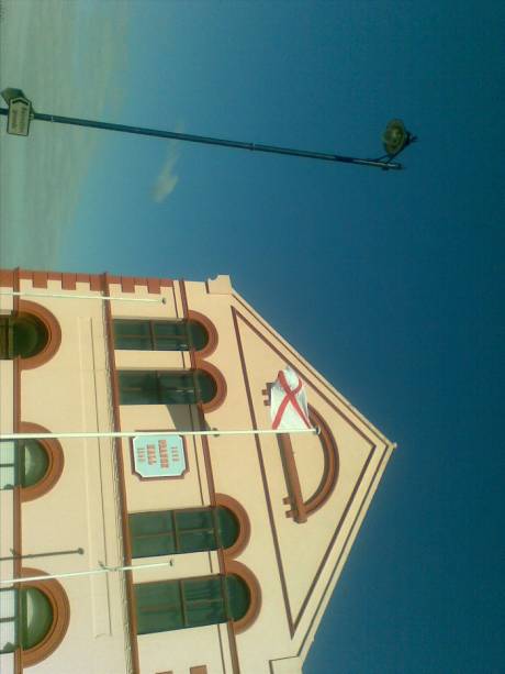 St Patrick's flag flutters in front of Limavady Orange Hall, Co Derry
