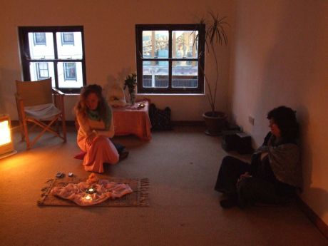 Meditation session about to begin, Dervish Bookshop & Holistic Centre