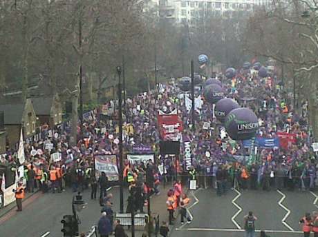 The TUC half a million man march against cuts