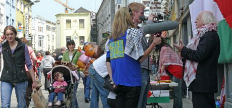 Michael D. being interviewed for a forthcoming Indymedia posting