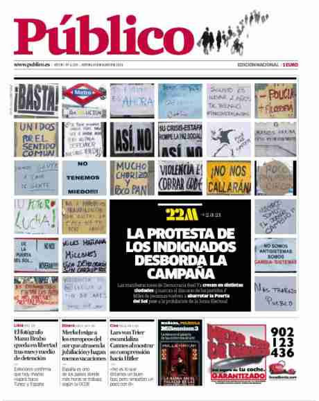 #spanishrevolution > revolutionary ideas on front page of spanish papers