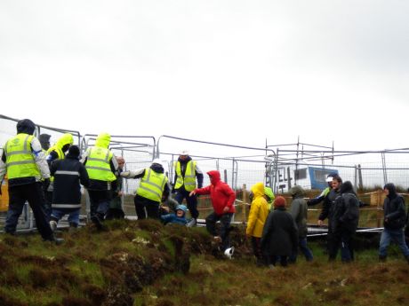 Protesters clashing with police
