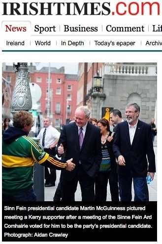 Martin McGuiness gets huge support from GAA fans on Sunday before the Dubs huge win