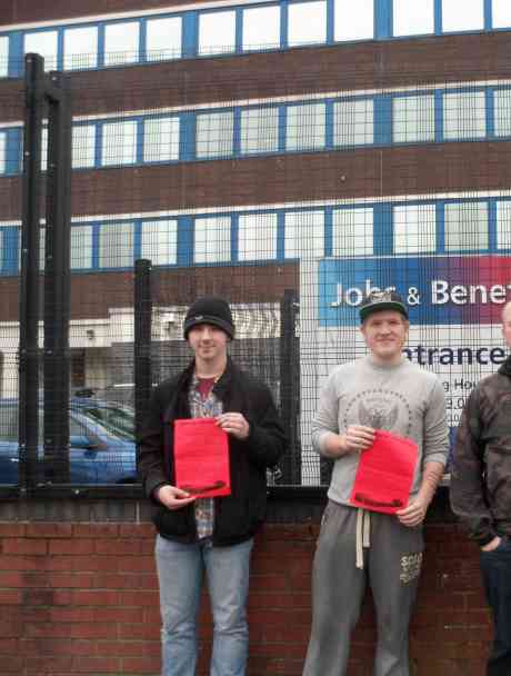 Republican Activists outside the Shankill Road Jobs & Benefits Office